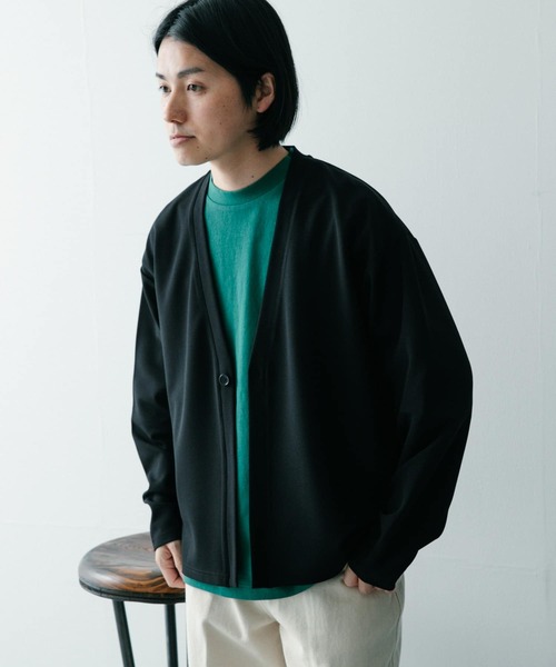 ITEMS URBANRESEARCH（アイテムズ アーバンリサーチ）の「エステルツイル ダブルフェイスカーディガン（カーディガン/ボレロ・メンズ・ブラック/ベージュ/グレー・MEDIUM/LARGE）」の12枚目の写真