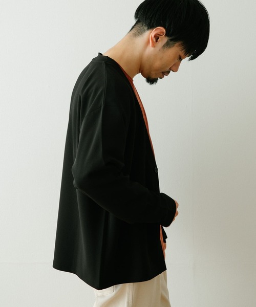 ITEMS URBANRESEARCH（アイテムズ アーバンリサーチ）の「エステルツイル ダブルフェイスカーディガン（カーディガン/ボレロ・メンズ・ブラック/ベージュ/グレー・MEDIUM/LARGE）」の16枚目の写真