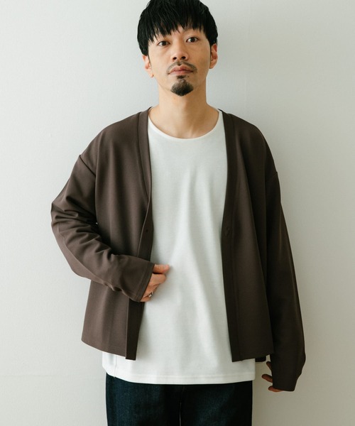 ITEMS URBANRESEARCH（アイテムズ アーバンリサーチ）の「エステルツイル ダブルフェイスカーディガン（カーディガン/ボレロ・メンズ・ブラック/ベージュ/グレー・MEDIUM/LARGE）」の13枚目の写真