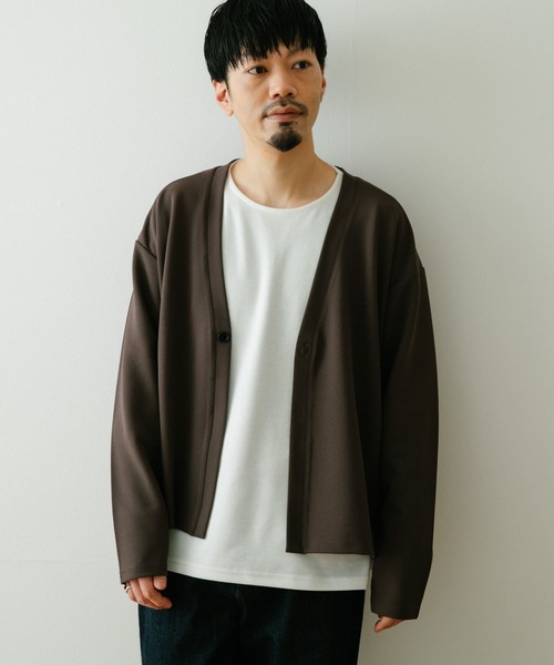 ITEMS URBANRESEARCH（アイテムズ アーバンリサーチ）の「エステルツイル ダブルフェイスカーディガン（カーディガン/ボレロ・メンズ・ブラック/ベージュ/グレー・MEDIUM/LARGE）」の9枚目の写真