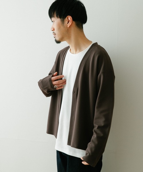 ITEMS URBANRESEARCH（アイテムズ アーバンリサーチ）の「エステルツイル ダブルフェイスカーディガン（カーディガン/ボレロ・メンズ・ブラック/ベージュ/グレー・MEDIUM/LARGE）」の21枚目の写真