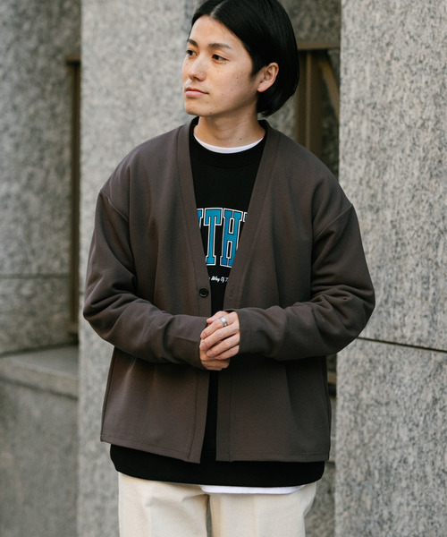 ITEMS URBANRESEARCH（アイテムズ アーバンリサーチ）の「エステルツイル ダブルフェイスカーディガン（カーディガン/ボレロ・メンズ・ブラック/ベージュ/グレー・MEDIUM/LARGE）」の10枚目の写真