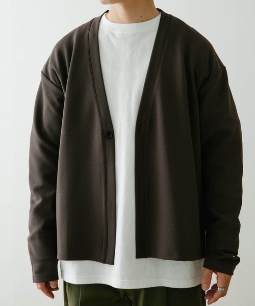 ITEMS URBANRESEARCH（アイテムズ アーバンリサーチ）の「エステルツイル ダブルフェイスカーディガン（カーディガン/ボレロ・メンズ・ブラック/ベージュ/グレー・MEDIUM/LARGE）」の7枚目の写真