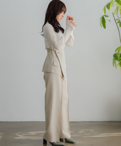 LADYMADE(レディメイド)の「ビスチェベルトSETストレートパンツ(スラックス・レディース・カーキ/グレー系その他/ライトベージュ・S/M)」の5枚目の写真