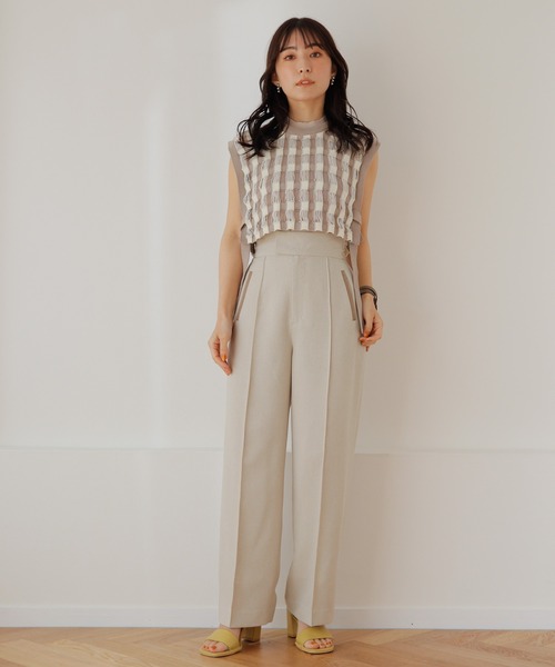 LADYMADE(レディメイド)の「ビスチェベルトSETストレートパンツ(スラックス・レディース・カーキ/グレー系その他/ライトベージュ・S/M)」の18枚目の写真