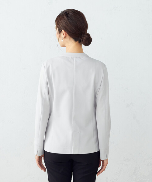 COMME CA ISM（コムサイズム）の「鹿の子　ノーカラージャケット（ノーカラージャケット・レディース・ライトグレー/ブラック/ネイビー・X-SMALL/SMALL/MEDIUM/LARGE/X-LARGE）」の13枚目の写真