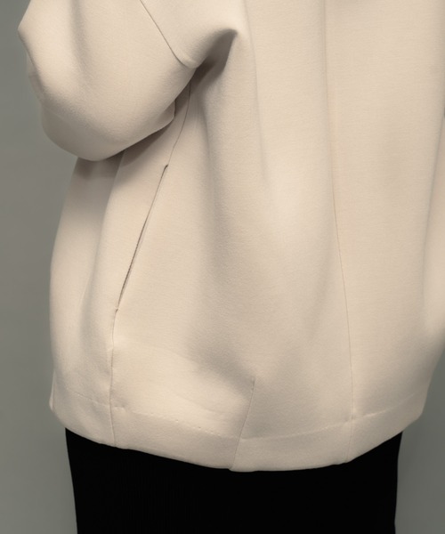 ottilie(オティーリエ)の「【 ottilie / オティーリエ 】 スナップボタンボンディングジャケット(ノーカラージャケット・レディース・ブラック/ナチュラル・FREE)」の9枚目の写真