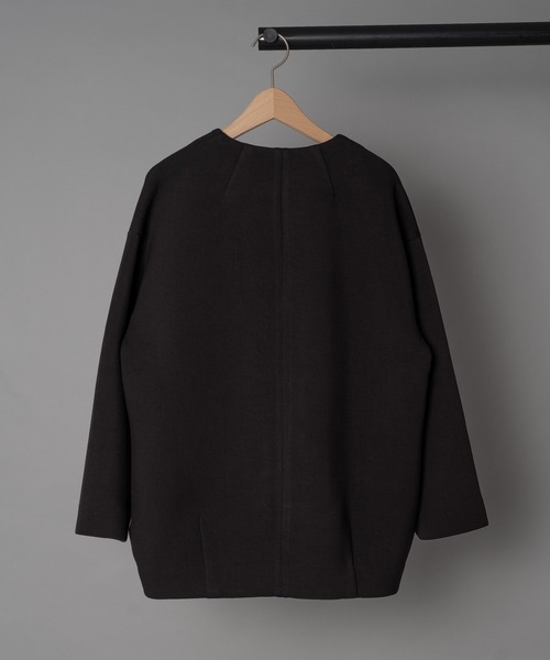 ottilie(オティーリエ)の「【 ottilie / オティーリエ 】 スナップボタンボンディングジャケット(ノーカラージャケット・レディース・ブラック/ナチュラル・FREE)」の19枚目の写真