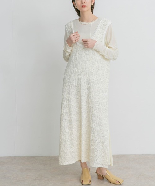 KBF(ケイビーエフ)の「サイドスリットレースカットワンピース(ワンピース・レディース・ベージュ/オフホワイト/グリーン系その他・ONE)」の17枚目の写真