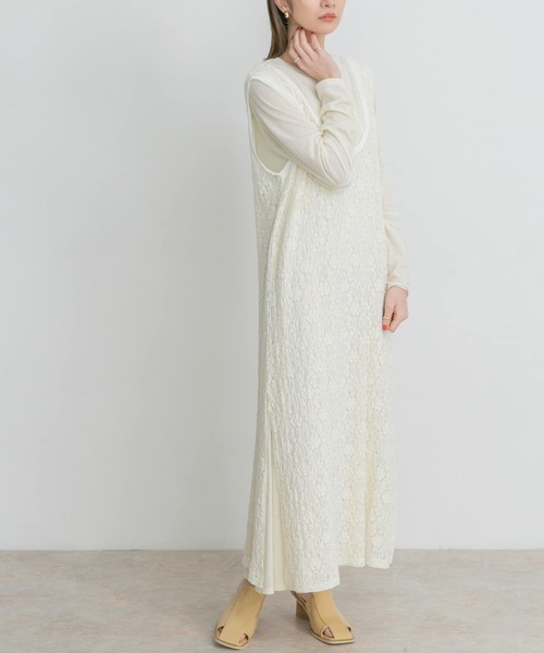 KBF(ケイビーエフ)の「サイドスリットレースカットワンピース(ワンピース・レディース・ベージュ/オフホワイト/グリーン系その他・ONE)」の18枚目の写真