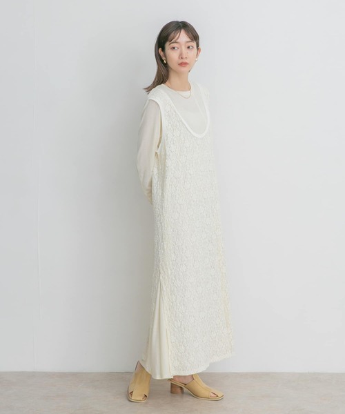 KBF(ケイビーエフ)の「サイドスリットレースカットワンピース(ワンピース・レディース・ベージュ/オフホワイト/グリーン系その他・ONE)」の22枚目の写真