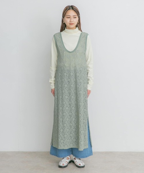 KBF(ケイビーエフ)の「サイドスリットレースカットワンピース(ワンピース・レディース・ベージュ/オフホワイト/グリーン系その他・ONE)」の5枚目の写真