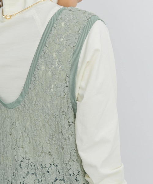 KBF(ケイビーエフ)の「サイドスリットレースカットワンピース(ワンピース・レディース・ベージュ/オフホワイト/グリーン系その他・ONE)」の11枚目の写真