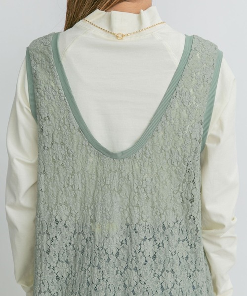 KBF(ケイビーエフ)の「サイドスリットレースカットワンピース(ワンピース・レディース・ベージュ/オフホワイト/グリーン系その他・ONE)」の12枚目の写真