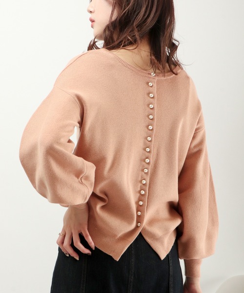 Brownie(ブラウニー)の「Brownie 前後2WAYパールボタンニットカーディガン(カーディガン/ボレロ・レディース・グレイッシュベージュ/オフホワイト/グリーン/オレンジ・FREE)」の15枚目の写真