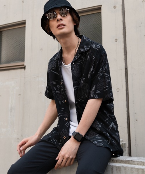 Blue Standard (ブルースタンダード)の「【BLUE STANDARD/ブルースタンダード】 ひんやり接触冷感 レーヨン 総柄 開襟 オープンカラー プリントシャツ(シャツ/ブラウス・メンズ・その他5/その他6/その他7/その他8/その他9/その他10/その他11/その他12/その他13/その他14/その他/その他1/その他2/その他3/その他4・LARGE/X-LARGE/XX-LARGE/MEDIUM)」の10枚目の写真