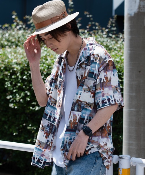 Blue Standard (ブルースタンダード)の「【BLUE STANDARD/ブルースタンダード】 ひんやり接触冷感 レーヨン 総柄 開襟 オープンカラー プリントシャツ(シャツ/ブラウス・メンズ・その他5/その他6/その他7/その他8/その他9/その他10/その他11/その他12/その他13/その他14/その他/その他1/その他2/その他3/その他4・LARGE/X-LARGE/XX-LARGE/MEDIUM)」の11枚目の写真