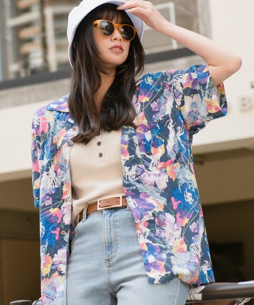 Blue Standard (ブルースタンダード)の「【BLUE STANDARD/ブルースタンダード】 ひんやり接触冷感 レーヨン 総柄 開襟 オープンカラー プリントシャツ(シャツ/ブラウス・メンズ・その他5/その他6/その他7/その他8/その他9/その他10/その他11/その他12/その他13/その他14/その他/その他1/その他2/その他3/その他4・LARGE/X-LARGE/XX-LARGE/MEDIUM)」の15枚目の写真