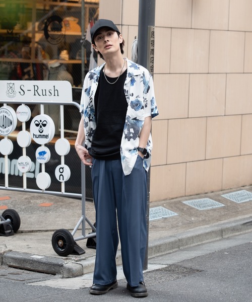 Blue Standard (ブルースタンダード)の「【BLUE STANDARD/ブルースタンダード】 ひんやり接触冷感 レーヨン 総柄 開襟 オープンカラー プリントシャツ(シャツ/ブラウス・メンズ・その他5/その他6/その他7/その他8/その他9/その他10/その他11/その他12/その他13/その他14/その他/その他1/その他2/その他3/その他4・LARGE/X-LARGE/XX-LARGE/MEDIUM)」の16枚目の写真