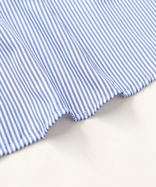 BLUEEAST（ブルーイースト）の「ボリュームスリーブストライプシャツワンピース（シャツワンピース・レディース・グリーン/ネイビー/サックスブルー/ピンク・MEDIUM）」の18枚目の写真