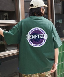 PENFIELD/ペンフィールド 別注 カレッジアーチロゴワッペン/ツイル刺繍ビッグシルエット半袖 Tシャツ
