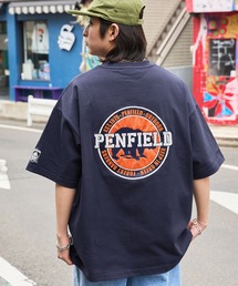PENFIELD/ペンフィールド 別注 カレッジアーチロゴワッペン/ツイル刺繍ビッグシルエット半袖 Tシャツ