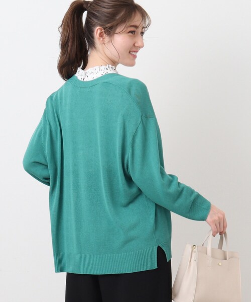 DRESKIP（ドレスキップ）の「◆【洗濯機可/UV】ショ－ト衿トッパ－ニットカーディガン（カーディガン/ボレロ・レディース・オフホワイト/ライトグレー/ブラック/ダークグリーン/レモンイエロー/ピンク系・02/03/04）」の16枚目の写真