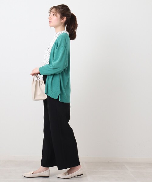 DRESKIP（ドレスキップ）の「◆【洗濯機可/UV】ショ－ト衿トッパ－ニットカーディガン（カーディガン/ボレロ・レディース・オフホワイト/ライトグレー/ブラック/ダークグリーン/レモンイエロー/ピンク系・02/03/04）」の21枚目の写真