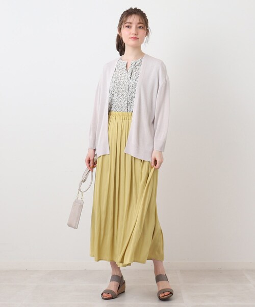 DRESKIP（ドレスキップ）の「◆【洗濯機可/UV】ショ－ト衿トッパ－ニットカーディガン（カーディガン/ボレロ・レディース・オフホワイト/ライトグレー/ブラック/ダークグリーン/レモンイエロー/ピンク系・02/03/04）」の12枚目の写真