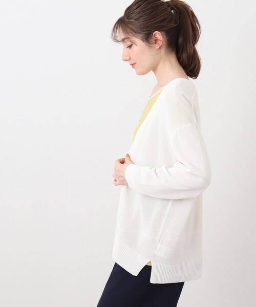 DRESKIP（ドレスキップ）の「◆【洗濯機可/UV】ショ－ト衿トッパ－ニットカーディガン（カーディガン/ボレロ・レディース・オフホワイト/ライトグレー/ブラック/ダークグリーン/レモンイエロー/ピンク系・02/03/04）」の8枚目の写真