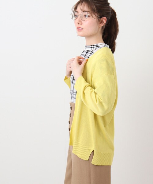 DRESKIP（ドレスキップ）の「◆【洗濯機可/UV】ショ－ト衿トッパ－ニットカーディガン（カーディガン/ボレロ・レディース・オフホワイト/ライトグレー/ブラック/ダークグリーン/レモンイエロー/ピンク系・02/03/04）」の19枚目の写真