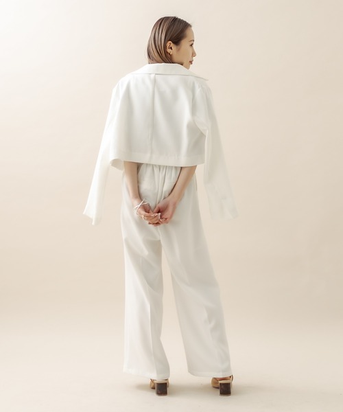 mline（エムライン）の「[mline] セットUPショートジャケット（テーラードジャケット・レディース・ブラック/ベージュ/オフホワイト・FREE）」の4枚目の写真