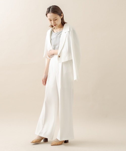 mline（エムライン）の「[mline] セットUPショートジャケット（テーラードジャケット・レディース・ブラック/ベージュ/オフホワイト・FREE）」の5枚目の写真