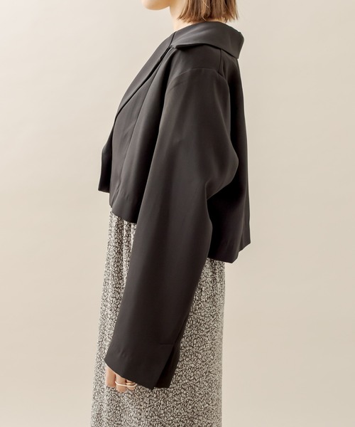 mline（エムライン）の「[mline] セットUPショートジャケット（テーラードジャケット・レディース・ブラック/ベージュ/オフホワイト・FREE）」の8枚目の写真