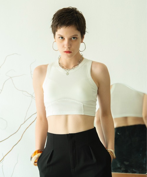 HANNE(アン)の「デザインタンク(Tシャツ/カットソー・レディース・ホワイト/ブラック/カーキ・フリー)」の13枚目の写真