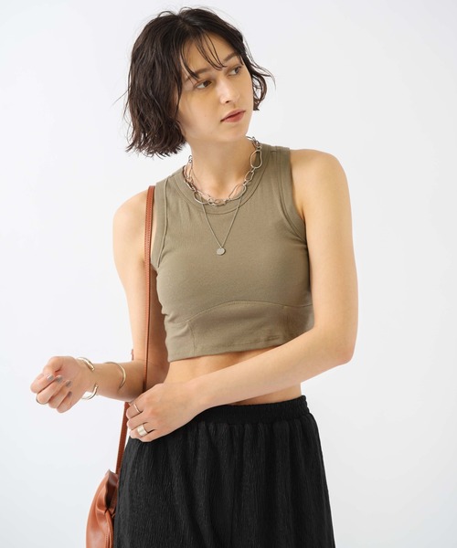HANNE(アン)の「デザインタンク(Tシャツ/カットソー・レディース・ホワイト/ブラック/カーキ・フリー)」の14枚目の写真