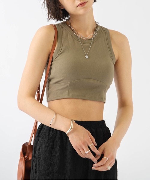 HANNE(アン)の「デザインタンク(Tシャツ/カットソー・レディース・ホワイト/ブラック/カーキ・フリー)」の17枚目の写真