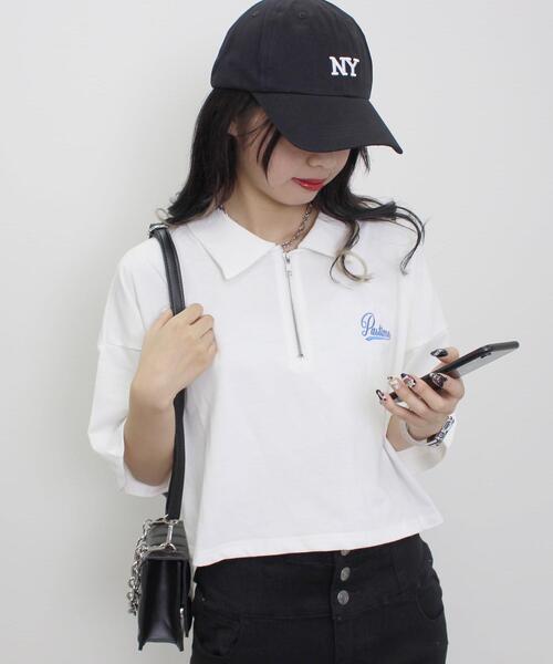 【新品タグ付】HORN GARMENT ハイネックハーフジップシャツ ロゴ刺繍 ハーフZIP胸刺繍ロゴTシャツ｜INGNI(イング) 公式通販｜INGNI STORE