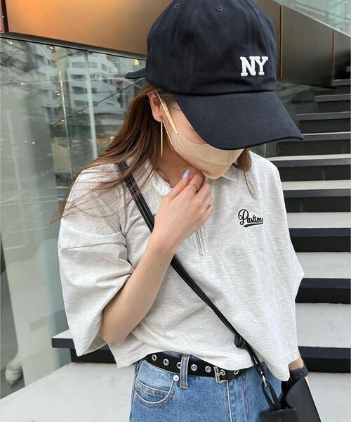 INGNI（イング）の「ハーフZIP胸刺繍ロゴTシャツ（Tシャツ
