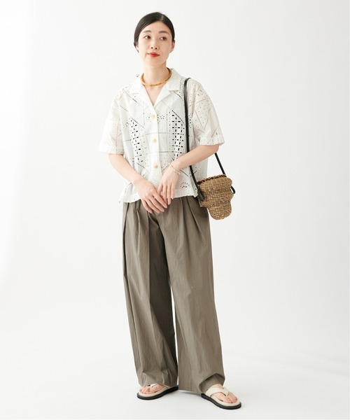 journal standard L'essage（ジャーナルスタンダードレサージュ）の「【BROCHE】レースオープンカラー半袖シャツ（シャツ/ブラウス・レディース・ホワイト・FREE）」の16枚目の写真