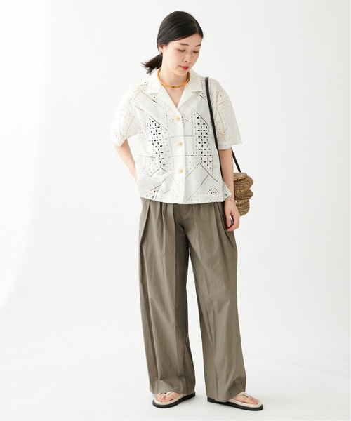journal standard L'essage（ジャーナルスタンダードレサージュ）の「【BROCHE】レースオープンカラー半袖シャツ（シャツ/ブラウス・レディース・ホワイト・FREE）」の9枚目の写真