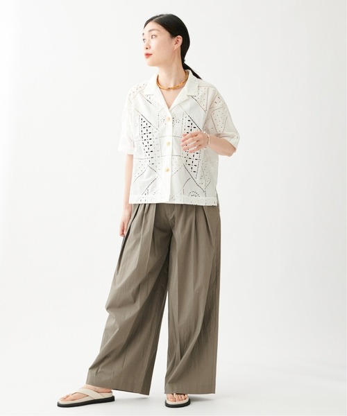 journal standard L'essage（ジャーナルスタンダードレサージュ）の「【BROCHE】レースオープンカラー半袖シャツ（シャツ/ブラウス・レディース・ホワイト・FREE）」の7枚目の写真