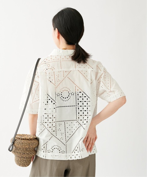 journal standard L'essage（ジャーナルスタンダードレサージュ）の「【BROCHE】レースオープンカラー半袖シャツ（シャツ/ブラウス・レディース・ホワイト・FREE）」の11枚目の写真