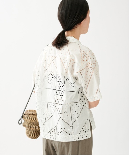 journal standard L'essage（ジャーナルスタンダードレサージュ）の「【BROCHE】レースオープンカラー半袖シャツ（シャツ/ブラウス・レディース・ホワイト・FREE）」の17枚目の写真