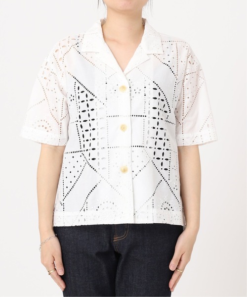 journal standard L'essage（ジャーナルスタンダードレサージュ）の「【BROCHE】レースオープンカラー半袖シャツ（シャツ/ブラウス・レディース・ホワイト・FREE）」の21枚目の写真