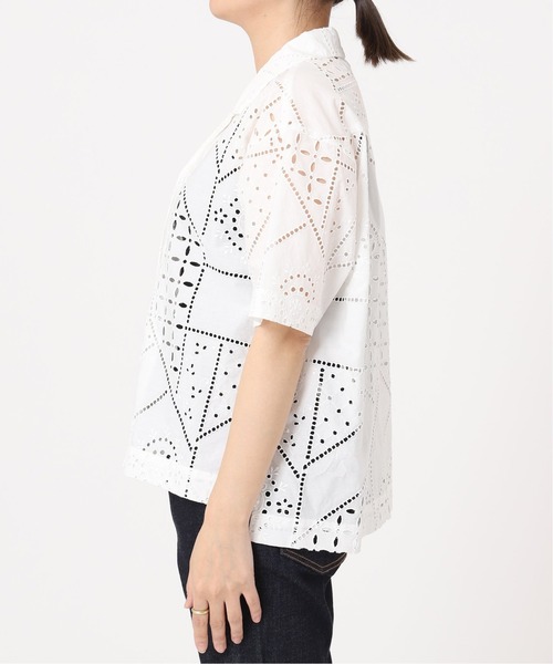 journal standard L'essage（ジャーナルスタンダードレサージュ）の「【BROCHE】レースオープンカラー半袖シャツ（シャツ/ブラウス・レディース・ホワイト・FREE）」の15枚目の写真