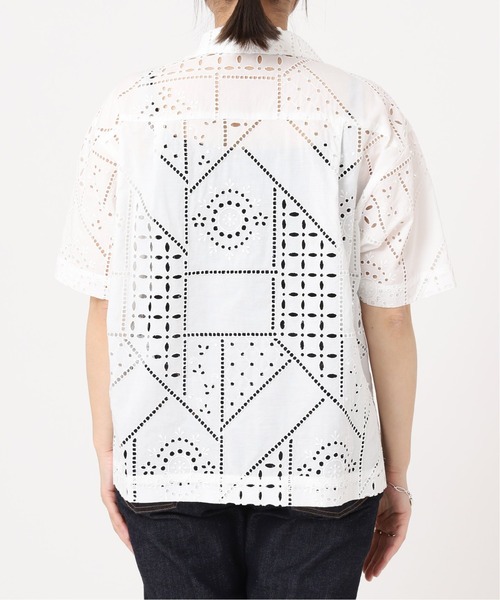 journal standard L'essage（ジャーナルスタンダードレサージュ）の「【BROCHE】レースオープンカラー半袖シャツ（シャツ/ブラウス・レディース・ホワイト・FREE）」の8枚目の写真