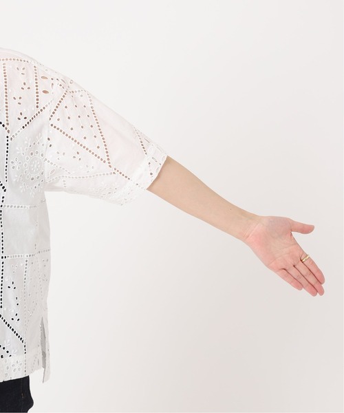 journal standard L'essage（ジャーナルスタンダードレサージュ）の「【BROCHE】レースオープンカラー半袖シャツ（シャツ/ブラウス・レディース・ホワイト・FREE）」の12枚目の写真