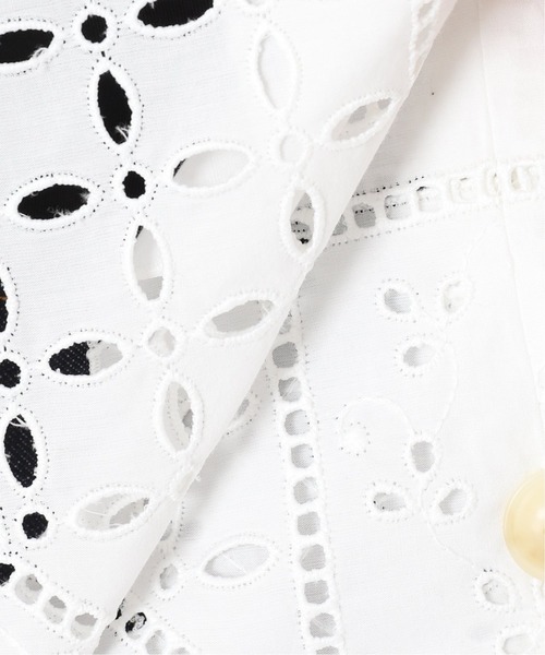 journal standard L'essage（ジャーナルスタンダードレサージュ）の「【BROCHE】レースオープンカラー半袖シャツ（シャツ/ブラウス・レディース・ホワイト・FREE）」の6枚目の写真