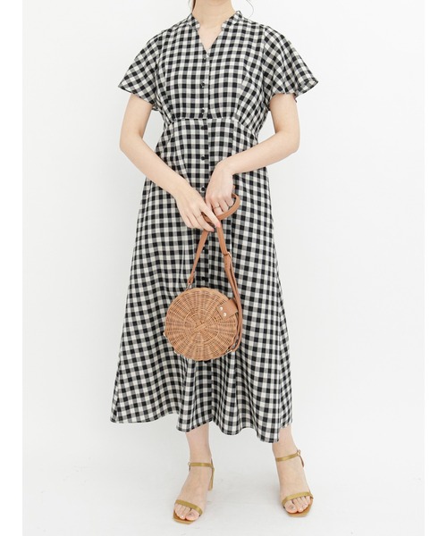 Te chichi（テチチ）の「リネン混フレアスリーブワンピース（ワンピース・レディース・ブラック/ブラウン/グリーン・ﾌﾘ-）」の2枚目の写真